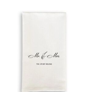 NEW French Graffiti Dish Towel - Mr. And Mrs. The Story Begins